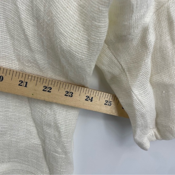 IC by connie K white loose woven 100% linen tunic top women's S oversized - Picture 6 of 7